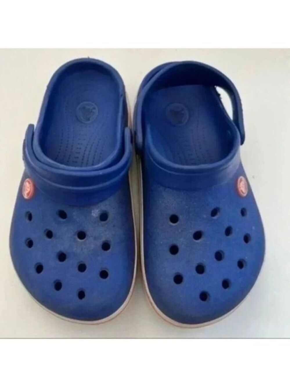 Crocs Kids's Crocband Chevron Beaded Clog - Navy/Red, Toddler size 2 lit…